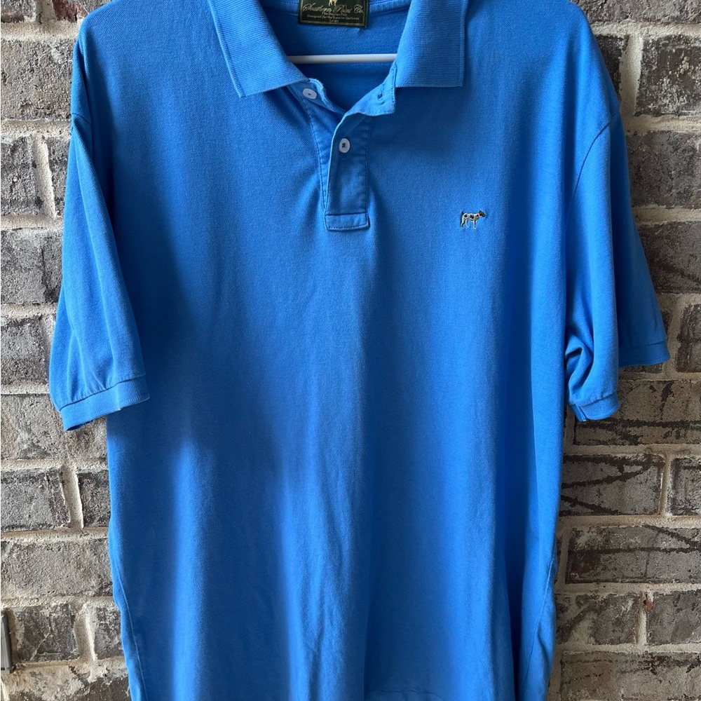 Azure Blue Polo Shirt with Classic Collar